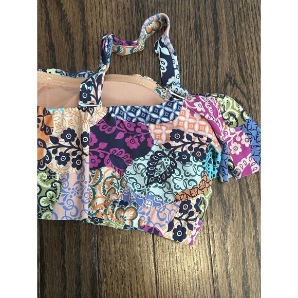 Artesands Salmagundi Multi Vermeer Bikini Top Size 14 Multicolored Ruffle NWT - Picture 7 of 14